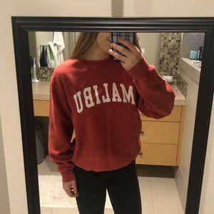 Brandy Melville Red Malibu Crewneck